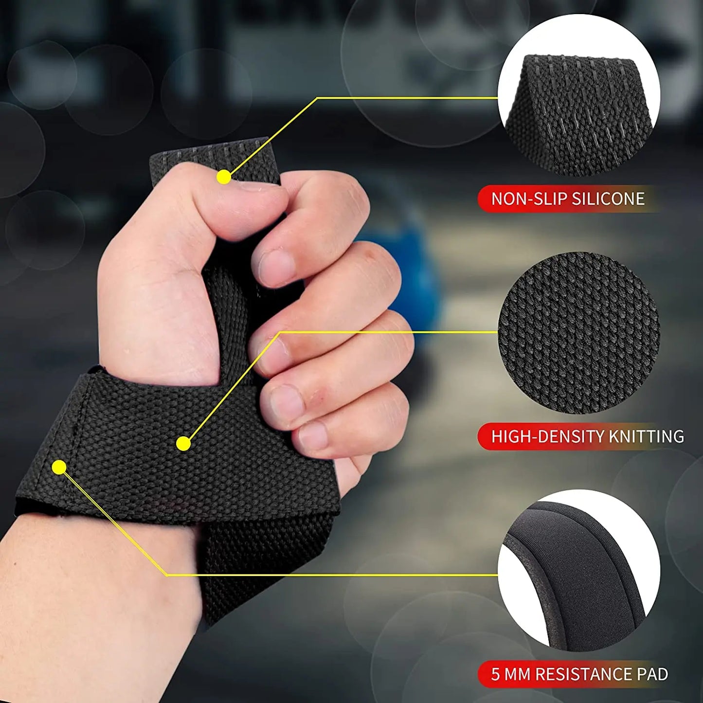 Anti-Slip Weightlifting Straps